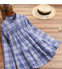 100% Cotton Plaid Loose Preppy Casual Regular Shirt for Women