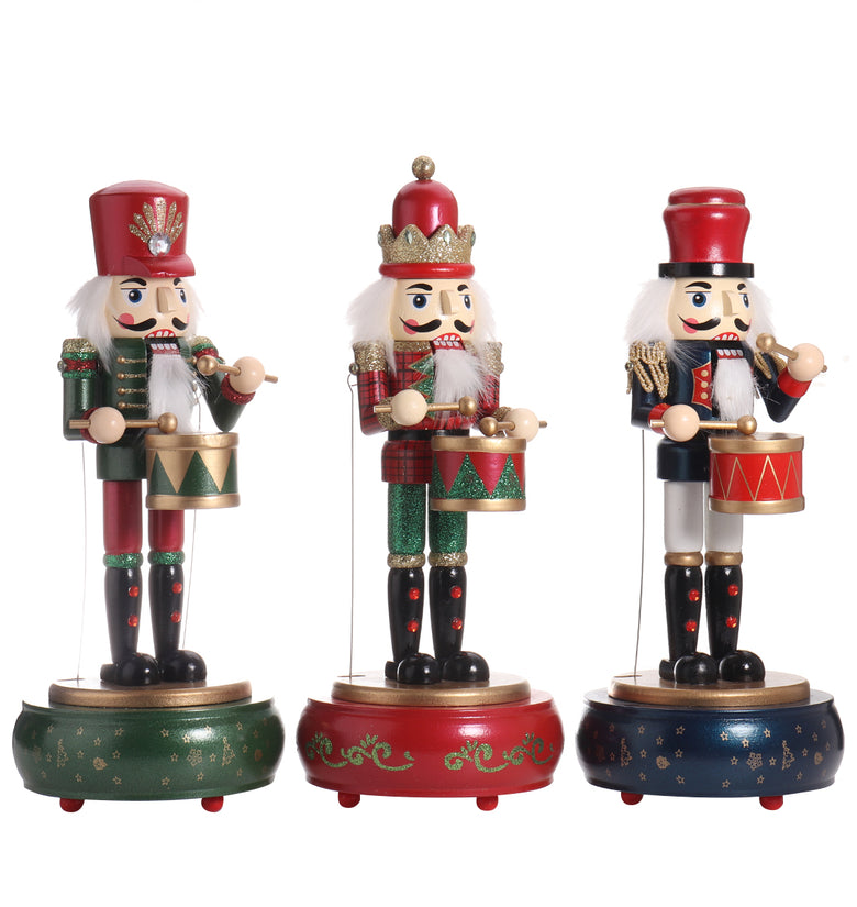 Nutcrackers Music Box Wooden Nutcracker Musical Box Decoration Wood Christmas Decoration Birthday Gifts