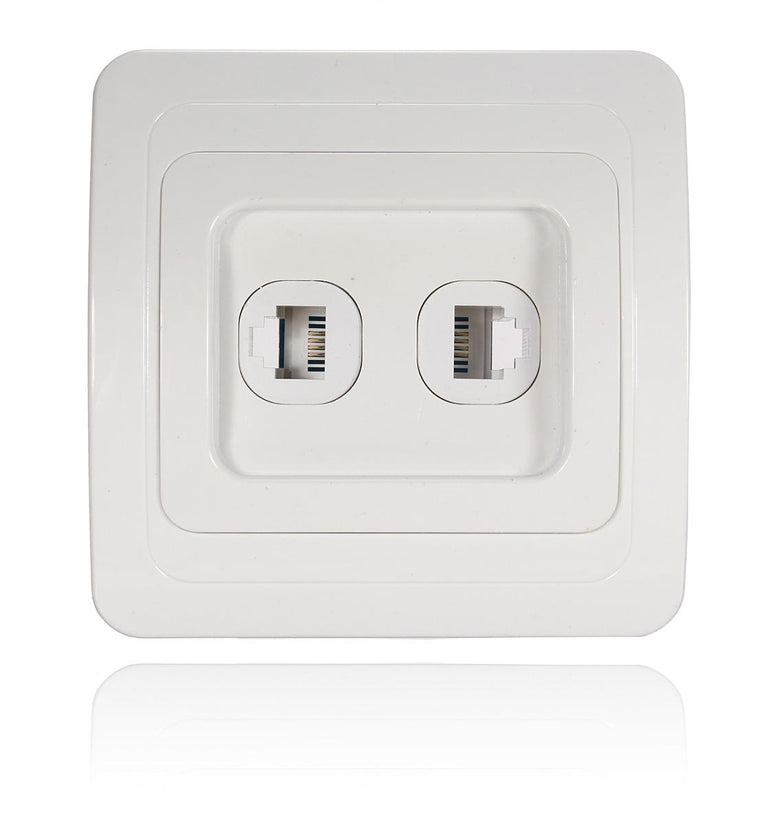 RJ11 Electric Wall Station Socket Telephone Phone Dual Outlet Panel Face Plate Socket Connector