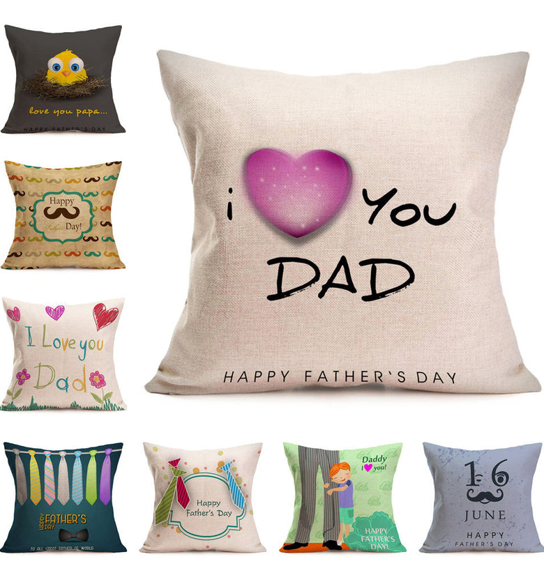 Honana WX-P4 43x43cm Father's Day Gift Flower Cotton Linen Pillow Case Cushion Cover Home Car Decor