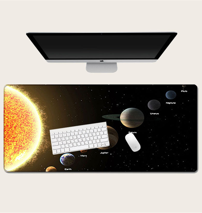 Planet Gaming Mouse Pad Large Size Anti-slip Stitched Edges Natural Rubber Keyboard Desk Mat for Home Office Supplies