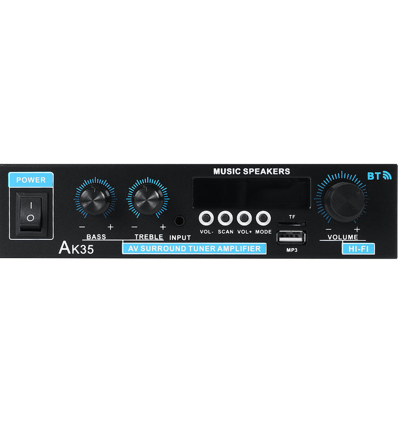 AK35 110V-240V bluetooth 5.0 Stereo Power Amplifier USB Wireless Music Speakers