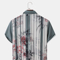 Men Floral Striped Graphic Soft All Matched Skin Friendly Shirts