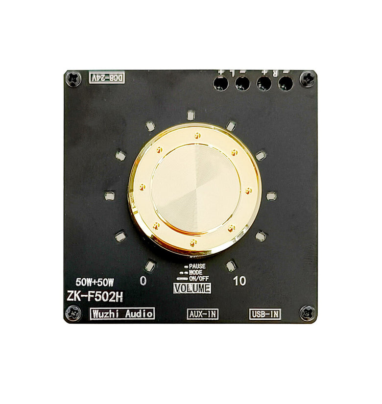 ZK-F502H Cool Volume Indicator Bluetooth Audio Power Amplifier Board Module TPA3116D2 Stereo 50W+50W