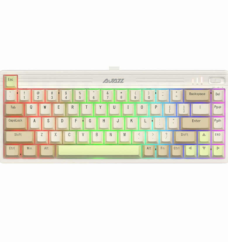 Ajazz K690T Pro 65% 69 Keys Hotswappable 2.4Ghz Wireless/Bluetooth 5.0/Wired Mechanical Gaming Keyboard