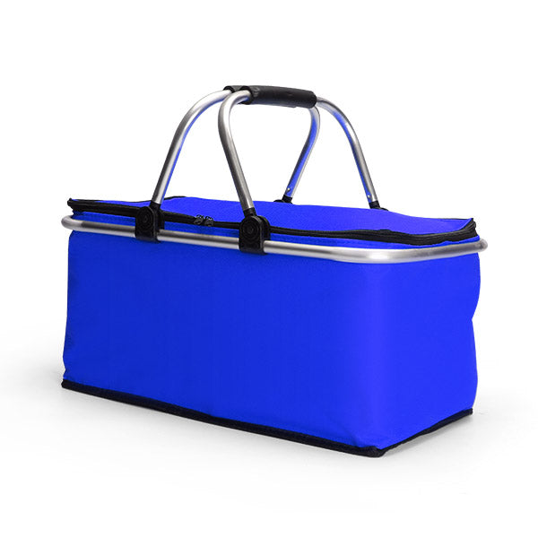 KC-BB474 Folding Picnic Basket Portable Insulated Camping Cooler Outdoor BBQ Food Organizer