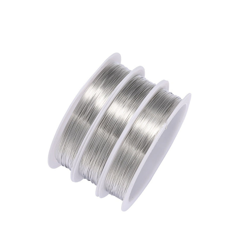 2-1.0mm Craft Beading Wire Silver Copper Wire For Bracelet Necklace Jewelry DIY Accessories