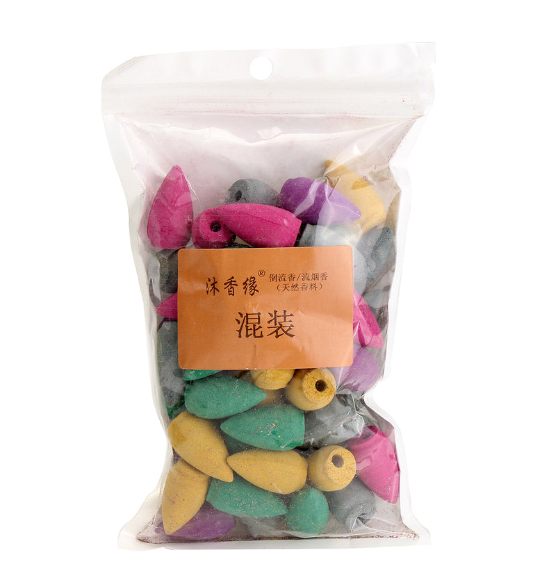50Pcs/Bag Backflow Incense Cones Sandalwood Jasmine Lily Lavender Mixed Fragrance Burner Censer Cone