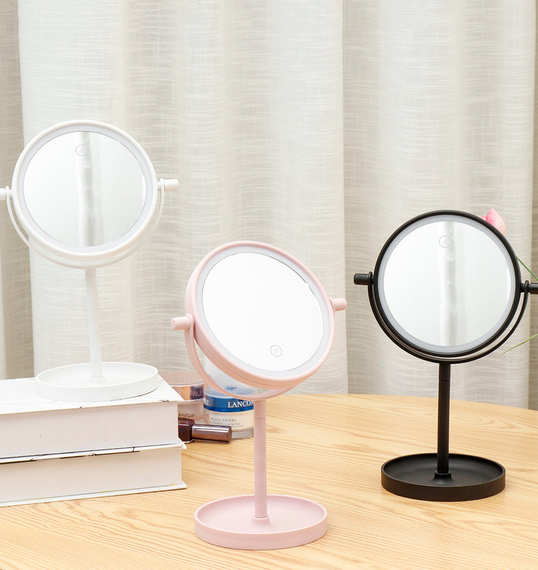 Portable 360 Rotaty 14 LED Light Makeup Mirrors Vanity Table Lamp Touch Screen