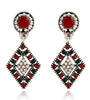 African Hallow Rhineston Ear Drop Earring Retro Shiny Diamond Earrings For Women