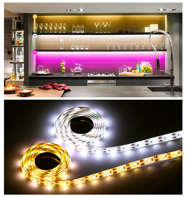 0.5/1/2/3/4/5M USB LED Strip Lights Stepless Dimming Home Decoration Lamp+Remote Control