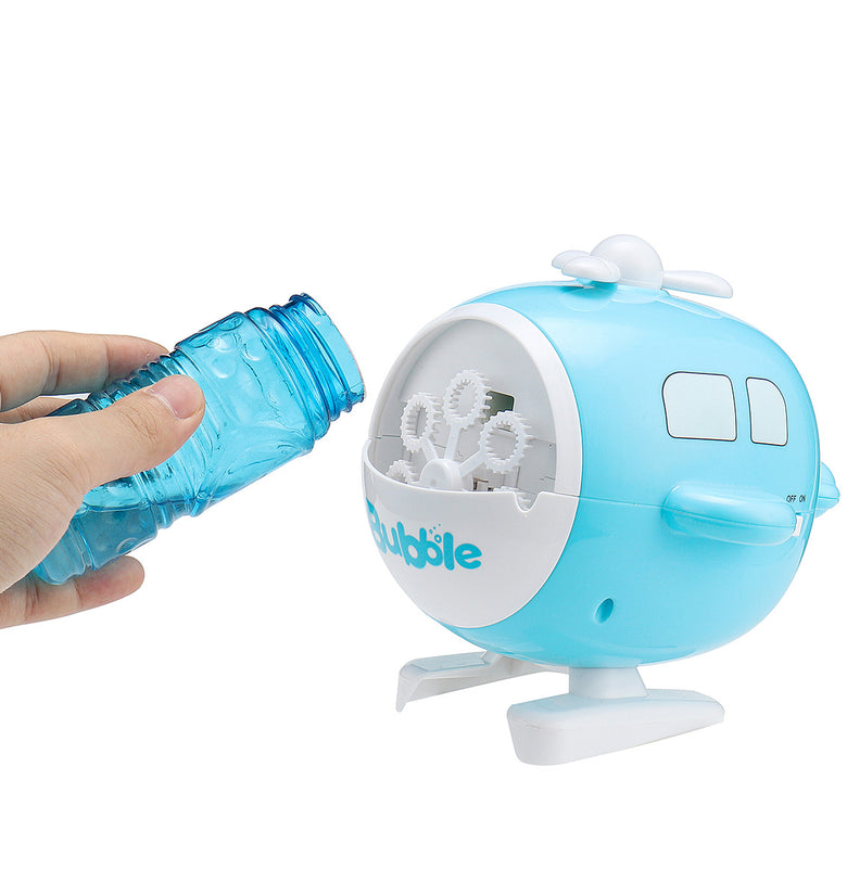 Pickwoo Electric Helicopter Shape Automatic Bubble Machine Soap Bubble Blower Outdoor Indoor Toy for Kids Gift