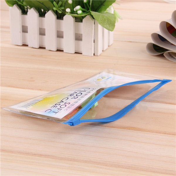 21x13cm Clear Plastic Pencil Bag PVC Exam Approved Stationery Case - Transparent