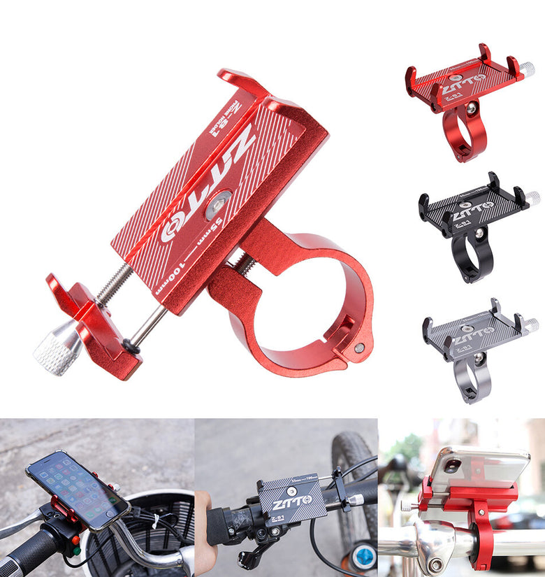 ZTTO Z-81 Universal Outdoor Vlog Recording Aluminum Alloy MTB Motorcycle Road Bike Bicycle Handlebar GPS Mobile Phone Holder Stand for Devices between 55-100mm Width