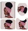 African Girl Waterproof Shower Curtain Non-slip Mats Bath Carpets Toilet Seat Cover Floor Mat