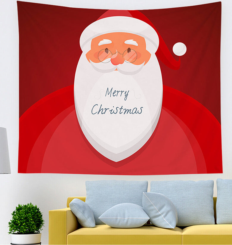 Christmas Hanging Cloth Custom Red Santa Claus Bedside Photography Background Cloth Wall Bedside Decoration Tapestry