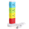 Alardor Four Tiers Rotating Socket Patch Panel USB Plug Board Surge Protection Power Strip