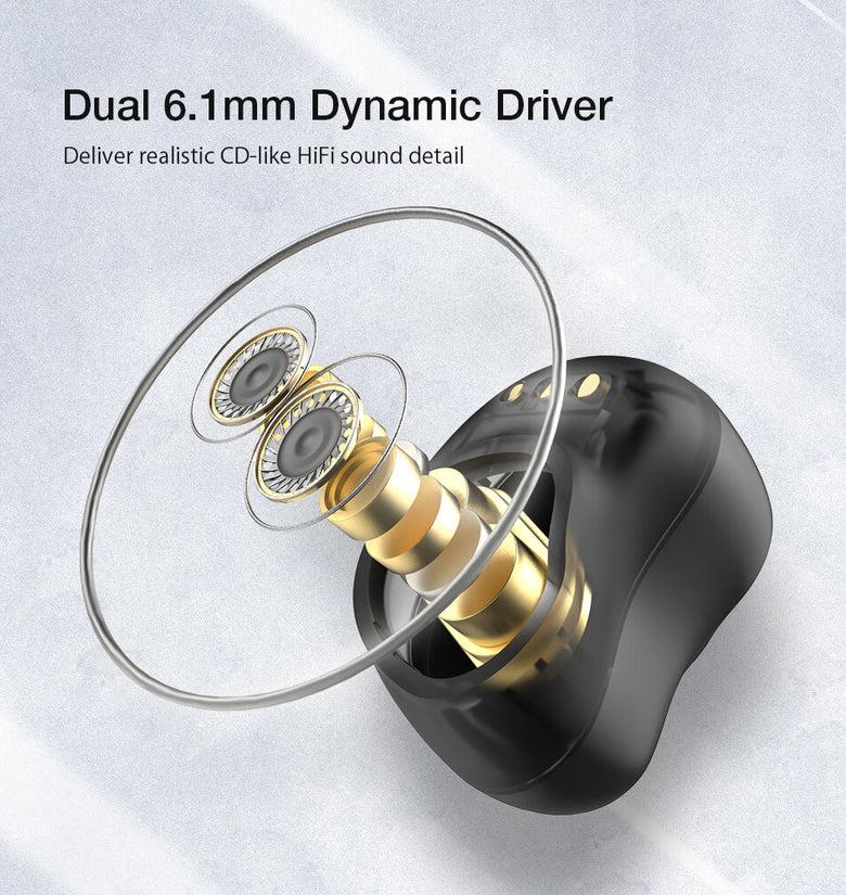 [Dual Dynamic] BlitzWolf BW-FYE13 TWS bluetooth Earphone QCC3040 APT Low Latency HiFi Stereo CVC HD Calls IPX5 Waterproof Headphone
