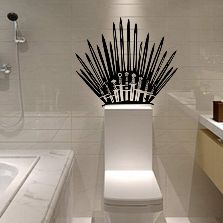 T-2 Game Props Right Iron Throne Stickers Carved Creative Wall Stickers Toilet Stickers