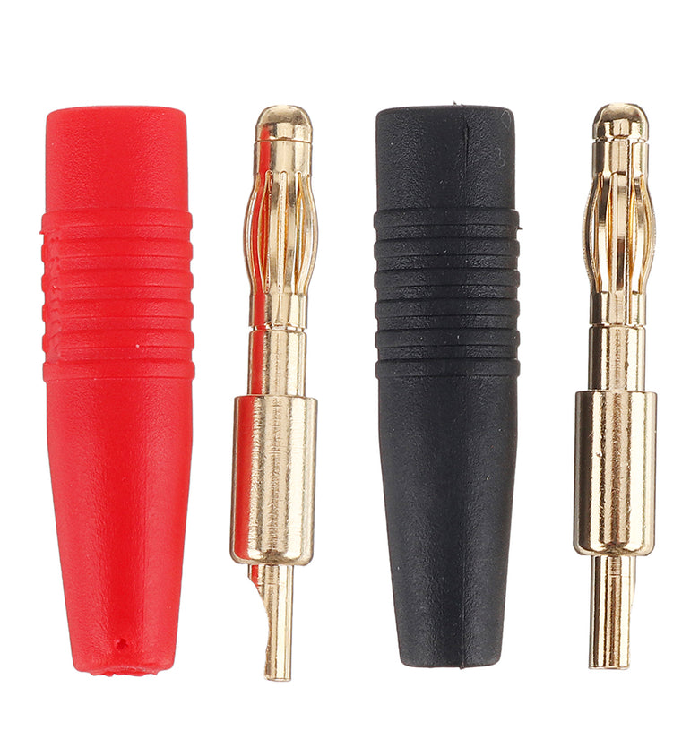 Amass 4mm Banana Bullet Connector Plug With Black/Red Color Rubber Sheath for Adapter Cable