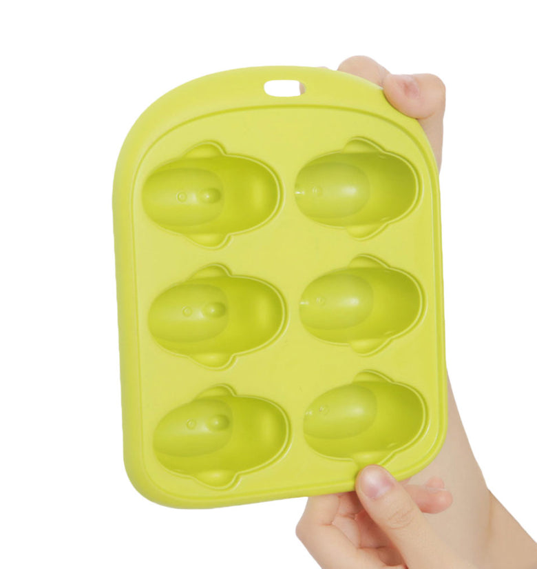 QUANGE LS010102 Home Kitchen Ice Cube Tray Little Whale Shape Ice Mold 6 Hole Food Grade Pudding Mold