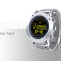 EX19 Smart Bracelet Metal Case Full View Luminous Dial Pedometer Stopwatch Fitness Band Water Resistant Long Standby
