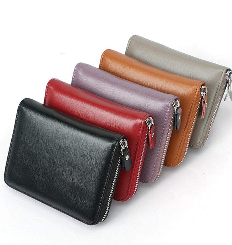 DKER YP-234 Leather Card Bag Mini Credit Card Driver License Multi-Position Design Compact Wallet For Men Women
